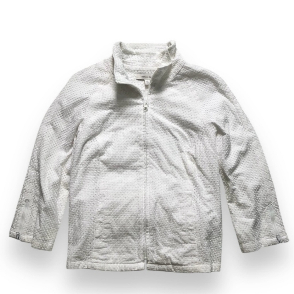MADISON HILL Cotton Eyelet ZIP Moto Jacket Sz 12